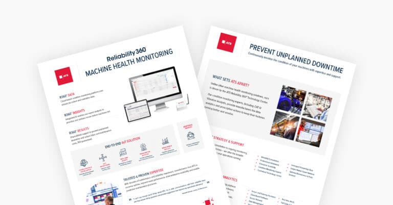 PDF pages of machine health monitoring system info sheet